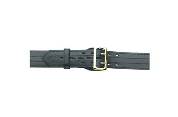 Image of Gould & Goodrich Leather Lined Duty Belt, 4 Row Stitched, 44, Brass Buckle, Black, B59-44FL4RBR