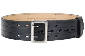 Image of Gould &amp; Goodrich K-Force Lined Duty Belt, 4 Row Stitched, 44, Nickel, Hi-Gloss, H59-44C4R