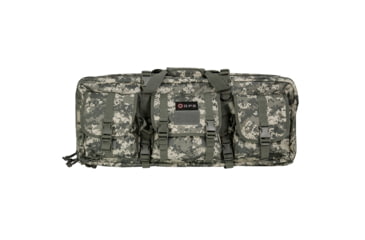 Image of GPS Double Rifle Polyester Case, 28 in, Hook and Loop Fastener, Lockable Zippers, Molle Attachment System, 2 Padded Slots, Gray Digital, GPSDRC28ACU