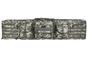 Image of GPS Double Rifle Polyester Case, 55 in, Hook and Loop Fastener, Lockable Zippers, Molle Attachment System, 2 Padded Slots, Gray Digital, GPSDRC55ACU