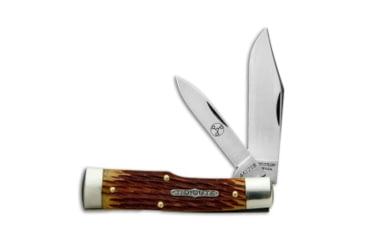 Image of Great Eastern #44 Tidoute Gunstock Buffalo Jack Folding Knife, 2.875in, 1095, Clip Point, Pen Blade, Bone, Tan Handle, Tan/Gray, 6.375 inch, BHQ-87648