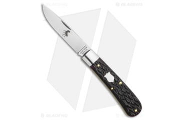 Image of Great Eastern Mustang #74 Folding Knife, 3.00in, 1095, Drop Point Blade, Bone, Black Handle, Black/Gray, 6.875 inch, BHQ-117669