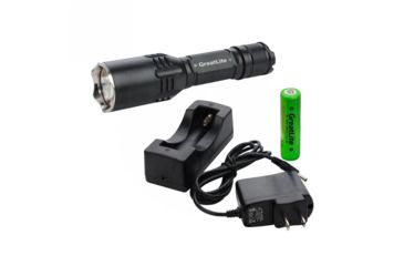 Image of Greatlite Cree LED 400 Lumens E67-E02 Tactical Rechargeable Flashlight Kit, Black EXPE67-E02