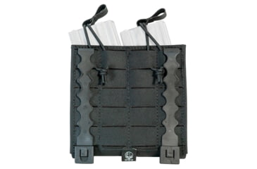 Image of Grey Ghost Gear Double Mag Pouch, Fits AR15 Magazines, Laminate Construction, Black, Includes 2 MALICE Clips, 1086-2
