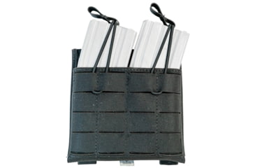 Image of Grey Ghost Gear Double Mag Pouch, Fits AR15 Magazines, Laminate Construction, Black, Includes 2 MALICE Clips, 1086-2