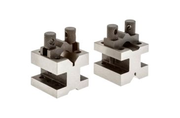 Image of Grizzly Industrial 90 V-Blocks w/ Clamp Set - 1-3/8in. x 1-3/8in. x 1-3/16in. G5643