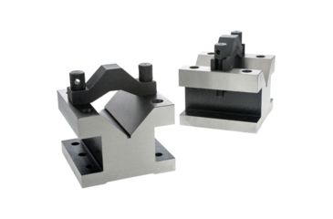 Image of Grizzly Industrial 90 V-Blocks w/ Clamp Set - 4-1/8in. x 4-1/8in. x 3-1/16in. G5645
