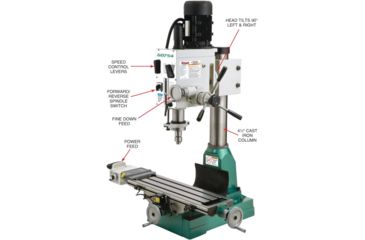 Image of Grizzly Industrial Heavy-Duty Mill/Drill with Power Feed G0754