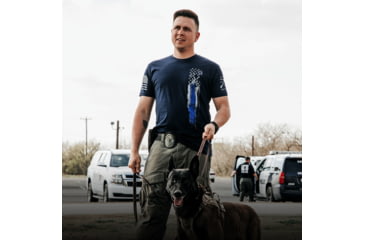 Image of Grunt Style Blue Line Flag Short Sleeve T-Shirt - Mens, Midnight Navy, Large, GS2755-L