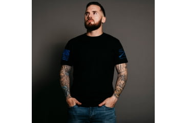 Image of Grunt Style Blue Shield T-Shirt - Mens, Black, Large, GS3073-L