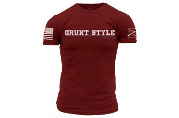 Image of Grunt Style Men's Collegiate Tee Shirt, Burgundy, Large GS2079-L