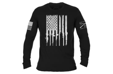 Image of Grunt Style Rifle Flag Long Sleeve T-Shirt - Mens, Black, Extra Large, GS3672-XL