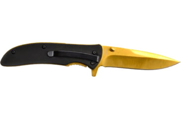 Image of Guard Dog Security Guard Dog Knife Blk G10 Handle Gold Blade Folder 3.5'' Blade!