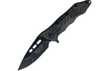 Image of Guardian Tactical Helix Combat Folder Folding Knife,4in,Drop Point,Dark Stonewash,Black,Carbon Fiber Handle GT32611