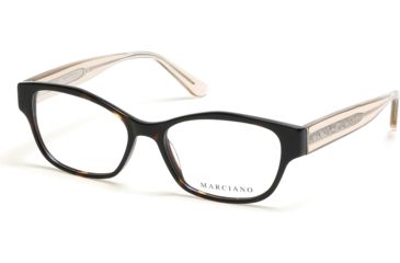 Image of Guess By Marciano GM0340 Progressive Prescription Eyeglasses - Dark Havana Frame, Dark Havana Lenses, 53 mm Lens Diameter GM034053052