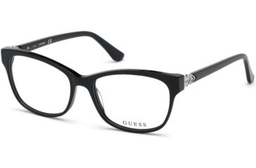 Image of Guess GU2696 Bifocal Prescription Eyeglasses - Shiny Black Frame, Shiny Black Lenses, 52 mm Lens Diameter GU269652001