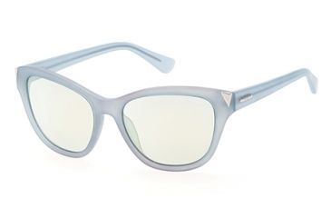 Image of Guess GU7398 Sunglasses - Matte Light Blue Frame Color, Blue Mirror Lens Color