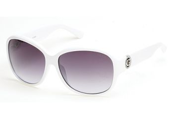 Image of Guess GU7406 Sunglasses - White Frame Color, Gradient Smoke Lens Color