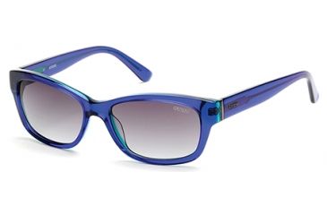 Image of Guess GU7409 Sunglasses - Shiny Blue Frame Color, Blue Mirror Lens Color