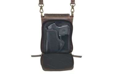 Image of Gun Tote'n Mamas Concealed Carry X-Body Smartphone Pouch, Distressed Leather, Brown, GTM-CZY/07