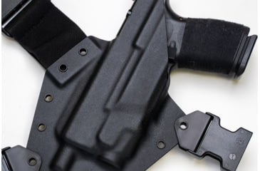 Image of GunfightersINC Kenai Light Bearing Chest Holster, Glock 17, Tlr-7A, Black/Black, Black Harness, Left Hand, KN-LB-Glock17-TLR7A-00000032