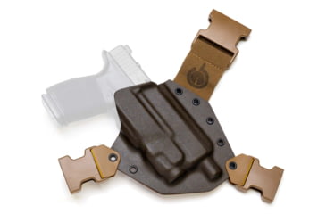 Image of GunfightersINC Kenai Light Bearing Chest Holster, Glock 17, Tlr-7A, MAS Grey/ Coyote, Coyote Harness, Right Hand, KN-LB-Glock17-TLR7A-00000041