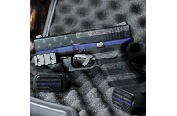 Image of GunSkins Glock 45 Pistol Skin Premium Vinyl Wrap, GS Thin Blue Line, CU-98059-GLOCK45-TBLN