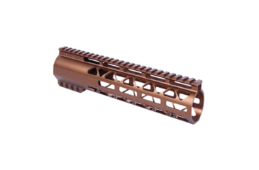 Image of Guntec USA 10in .308 Caliber AIR-LOK Series M-LOK Compression Free Floating Handguard With Monolithic Top Rail, Anodized Bronze, GT-10ALC-308-BRZ