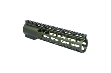 Image of Guntec USA 10in AIR-LOK Series M-LOK Compression Free Floating Handguard With Monolithic Top Rail .308 Cal, Anodized Green, GT-10ALC-308-GREEN