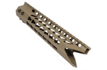 Image of GUNTEC USA 10in Ultra Slimline Octagonal 5 Sided Key Mod Free Floating Handguard w/Shark Mouth,Cerakote Flat Dark Earth GT-10JKO-S-FDE
