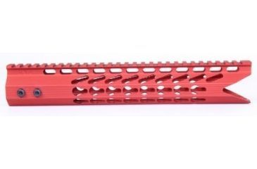 Image of GUNTEC USA 11.5in Ultra Slimline Octagonal 5 Sided Key Mod Free Floating Handguard With Shark Mouth Cut, Red GT-11.5JKO-S-RED