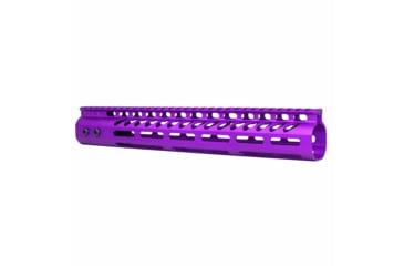 Image of Guntec USA 12in Ultra Lightweight Thin M-Lok System Free Floating Handguard With Monolithic Top Rail, Anodized Purple, GT-12MLK-PURPLE