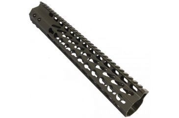 Image of GUNTEC USA 12in Ultra Slimline Octagonal 5 Sided Key Mod Free Floating Handguard w/Monolithic Top Rail,Cerakote OD Green GT-12JKO-G