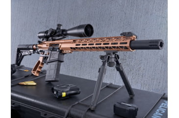 Image of Guntec USA 15in AIR-LOK Series M-LOK Compression Free Floating Handguard With Monolithic Top Rail .308 Cal, Anodized Bronze, GT-15ALC-308-BRZ