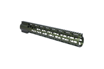 Image of Guntec USA 15in AIR-LOK Series M-LOK Compression Free Floating Handguard With Monolithic Top Rail .308 Cal, Anodized Green, GT-15ALC-308-GREEN