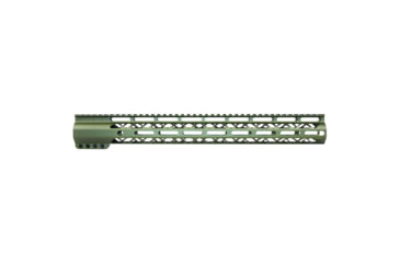 Image of Guntec USA 16.5in AIR-LOK Series M-LOK Compression Free Floating Handguard w/ Monolithic Top Rail, Anodized Green, GT-16.5ALC-GREEN