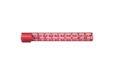 Image of Guntec USA 16.5in AIR-LOK Series M-LOK Compression Free Floating Handguard w/ Monolithic Top Rail, Anodized Red, GT-16.5ALC-RED