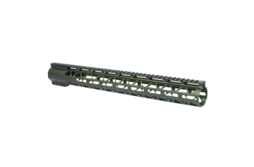 Image of Guntec USA 16.5in AIR-LOK Series M-LOK Compression Free Floating Handguard With Monolithic Top Rail .308 Cal, Anodized Green, GT-16.5ALC-308-GREEN