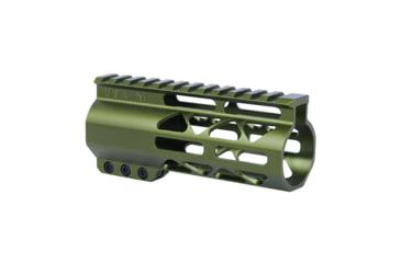 Image of Guntec USA 5 AIR-LOK Series M-LOK Compression Free Floating Handguard w/ Monolithic Top Rail, Anodized Green, GT-5ALC-GREEN