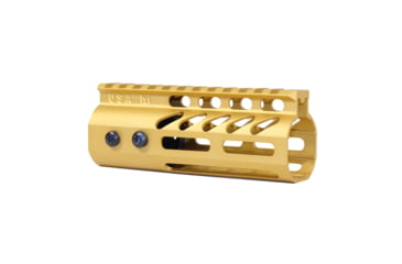 Image of Guntec USA 5 Ultra Lightweight Thin M-LOK Free Floating Handguard w/ Monolithic Top Rail, Anodized Gold, GT-5MLK-GOLD