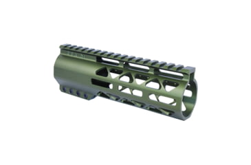 Image of Guntec USA 7in .308 Caliber AIR-LOK Series M-LOK Compression Free Floating Handguard With Monolithic Top Rail, Anodized Green, GT-7ALC-308-GREEN
