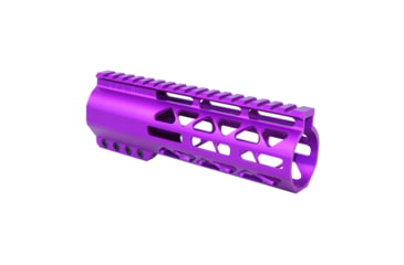 Image of Guntec USA 7in .308 Caliber AIR-LOK Series M-LOK Compression Free Floating Handguard With Monolithic Top Rail, Anodized Purple, GT-7ALC-308-PURPLE