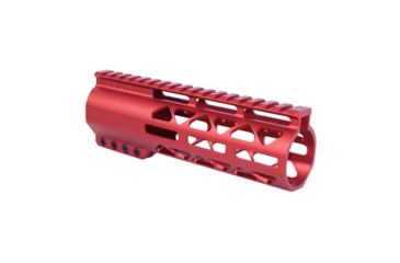 Image of Guntec USA 7in .308 Caliber AIR-LOK Series M-LOK Compression Free Floating Handguard With Monolithic Top Rail, Anodized Red, GT-7ALC-308-RED