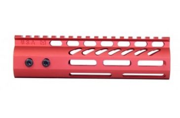 Image of GUNTEC USA 7in Ultra Lightweight Thin M-Lok Free Floating Handguard with Monolithic Top Rail, Red GT-7MLK-RED