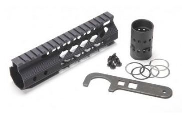 Image of GUNTEC USA 7in Ultra Slimline Octagonal 5 Sided Key Mod Free Floating Handguard w/Monolithic Top Rail,Black GT-7JKO, EDEMO1