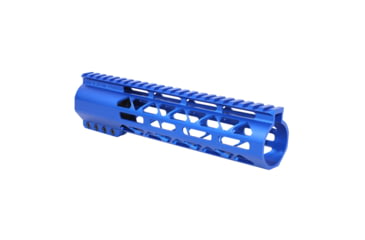 Image of Guntec USA 9in .308 Caliber AIR-LOK Series M-LOK Compression Free Floating Handguard With Monolithic Top Rail, Anodized Blue, GT-9ALC-308-BLUE