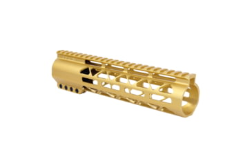Image of Guntec USA 9in .308 Caliber AIR-LOK Series M-LOK Compression Free Floating Handguard With Monolithic Top Rail, Anodized Gold, GT-9ALC-308-GOLD