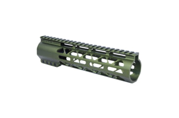 Image of Guntec USA 9in .308 Caliber AIR-LOK Series M-LOK Compression Free Floating Handguard With Monolithic Top Rail, Anodized Green, GT-9ALC-308-GREEN