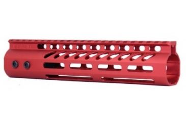 Image of GUNTEC USA 9in Ultra Lightweight Thin M-Lok System Free Floating Handguard with Monolithic Top Rail, Red GT-9MLK-RED