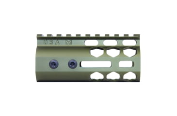 Image of Guntec USA Air Lite Series Honeycomb M-LOK Free Floating Handguard w/ Monolithic Top Rail, 4in, Anodized Green, GT-4HC-AL-MLK-GREEN